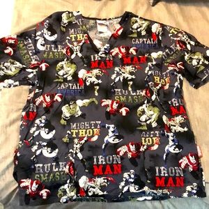 NWOT Marvel Men’s Scrub Top